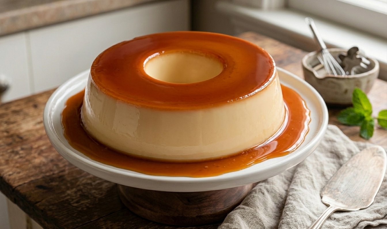 Pudim de leite condensado com calda de caramelo